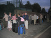 gathering outside Christchurch - where's the coach?